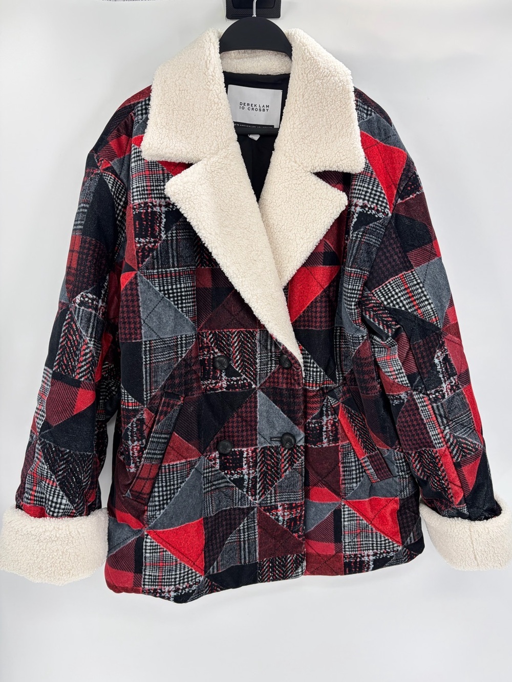 Derek Lam 10 Crosby Hayden Quilted oversized jacket Sherpa Coat size medium